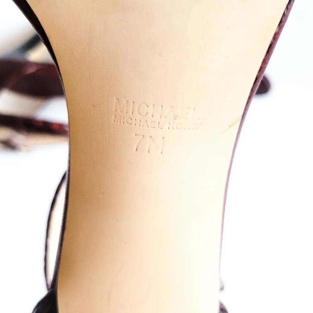 Michael Michael Kors patent maroon sandals